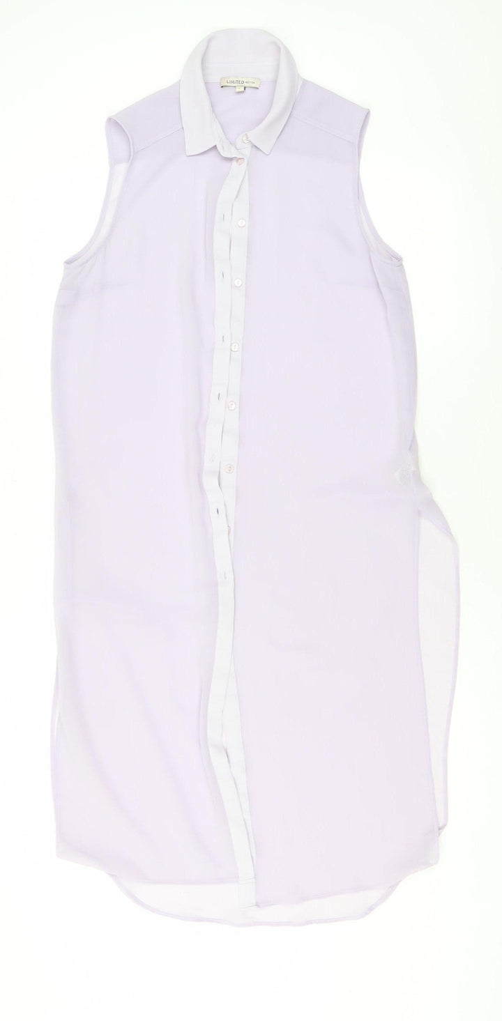 Marks and Spencer Womens Lilac Sleeveless Collared Chiffon Blouse UK 10