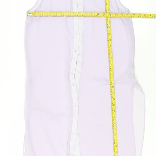 Marks and Spencer Womens Lilac Sleeveless Collared Chiffon Blouse UK 10