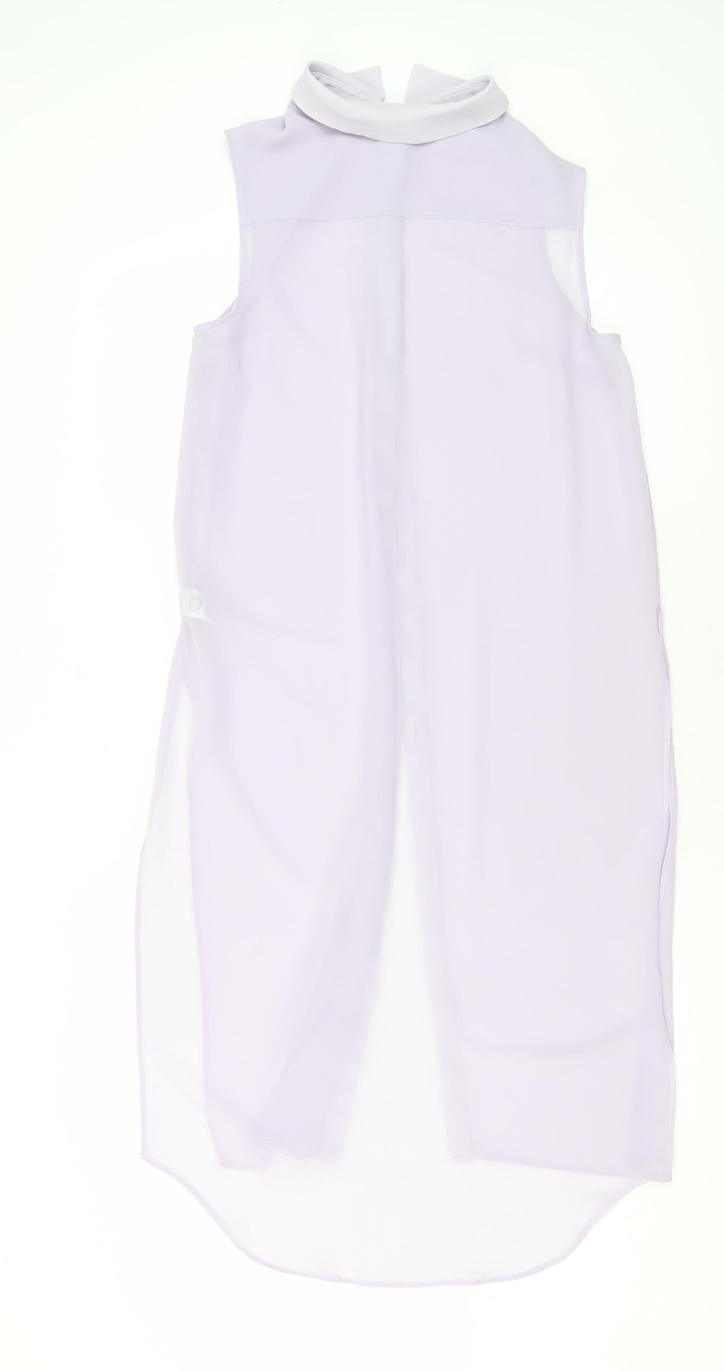 Marks and Spencer Womens Lilac Sleeveless Collared Chiffon Blouse UK 10