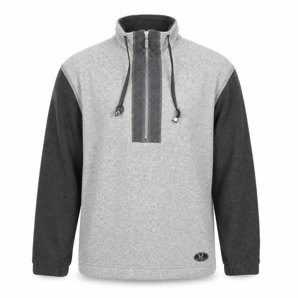 Front view of Made For Motion Men's Grey Fleece 1/4 Zip Sweatshirt, size M