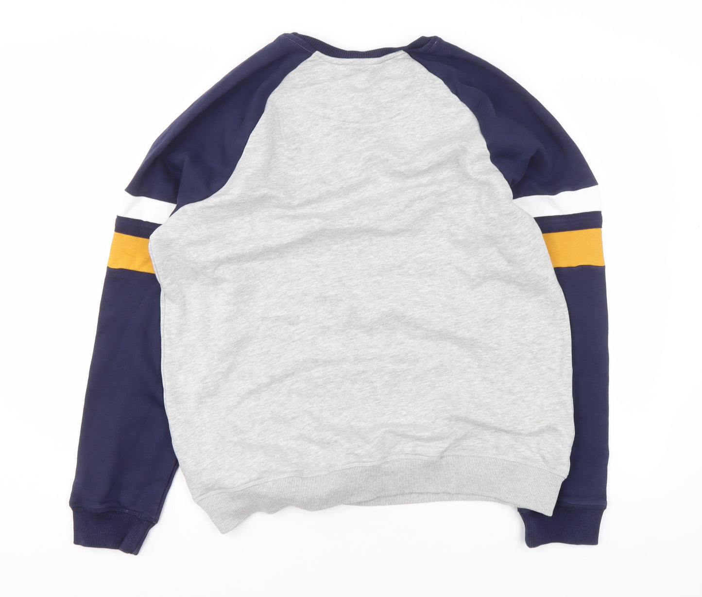 Tu Men's Grey & Navy Crew Neck Sports Sweatshirt L