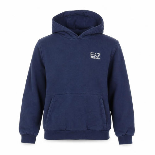 Emporio Armani EA7 Boys Navy Blue Pullover Hoodie Size 14 Years Cotton Blend