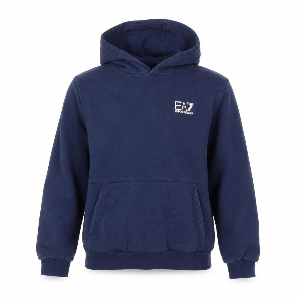 Emporio Armani EA7 Boys Navy Blue Pullover Hoodie Size 14 Years Cotton Blend