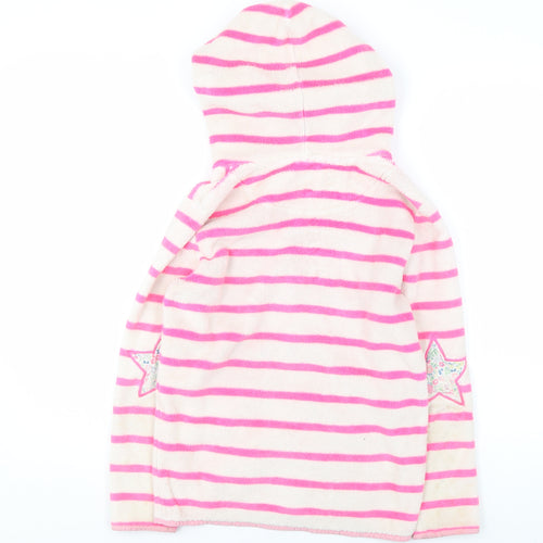 Joules Girls Pink Striped Full Zip Fleece Hoodie 11-12 Years