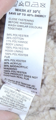 Marks and Spencer Women's Purple Hooded Faux Fur Trim Bodywarmer Size 14
