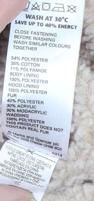 Marks and Spencer Women's Purple Hooded Faux Fur Trim Bodywarmer Size 14