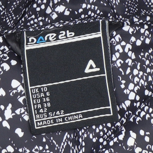 Dare 2b Womens Black Puffer Jacket Size 10 Hooded Faux Fur Trim