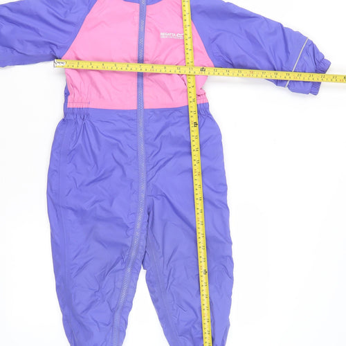 Regatta Girls Purple Pink Bunny Hooded Snowsuit 2-3 Years Waterproof Winter