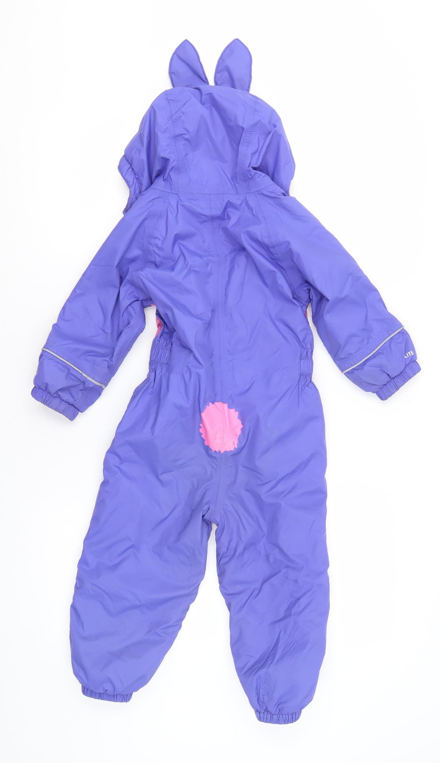 Regatta Girls Purple Pink Bunny Hooded Snowsuit 2-3 Years Waterproof Winter