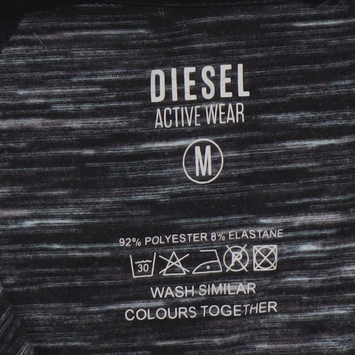Diesel Womens Black Medium 1/2 Zip Activewear Track Jacket