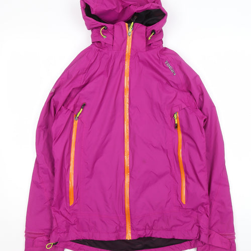 TOG24 Womens Pink Hooded Waterproof Windbreaker Jacket Size 10-12