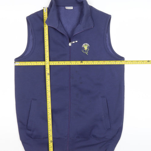 Damart Women Blue Fleece Bodywarmer Waistcoat Size 10/12