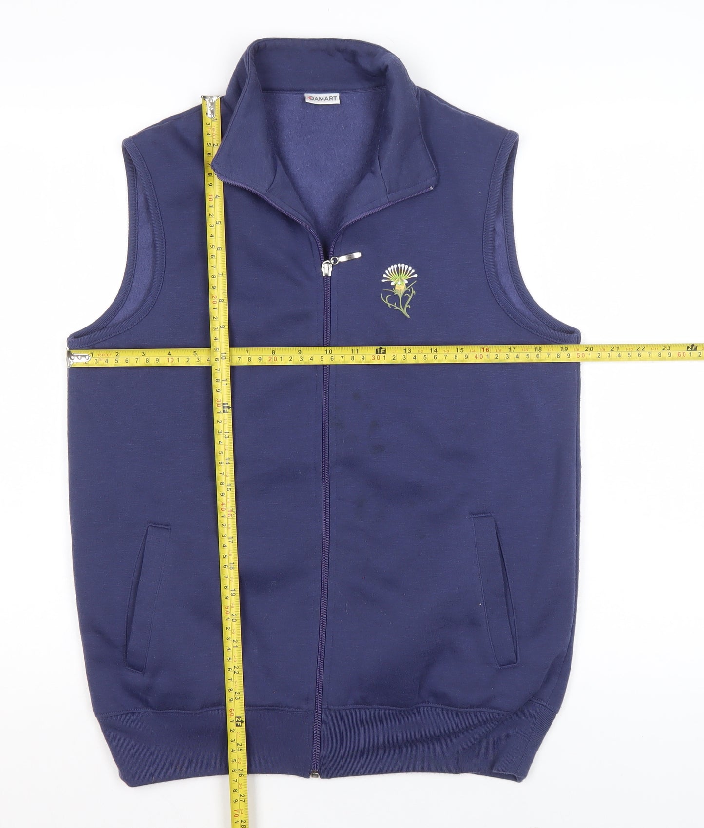 Damart Women Blue Fleece Bodywarmer Waistcoat Size 10/12