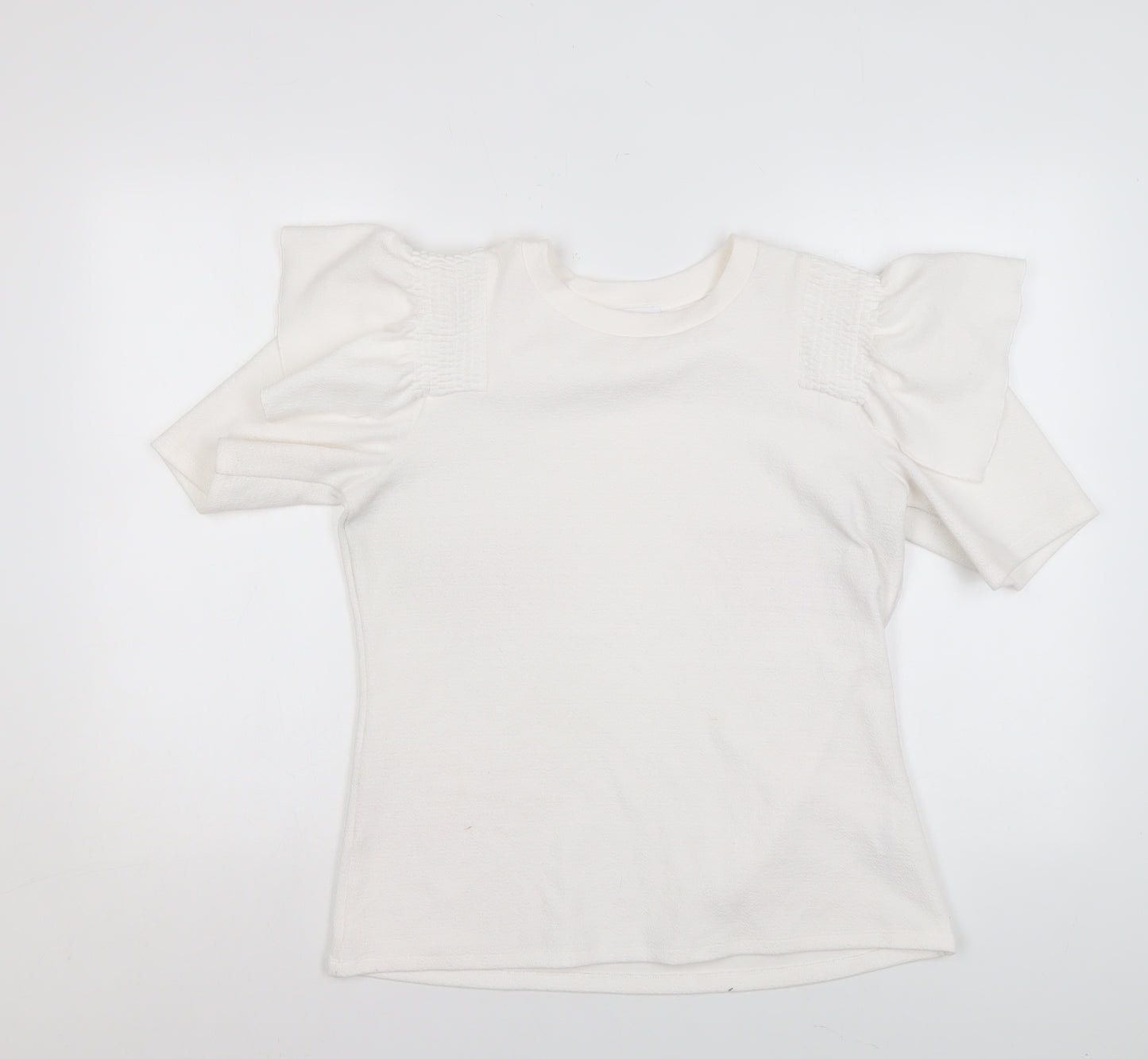 Savida Women's Ivory Puff Sleeve T-Shirt Size 12 Regular Fit