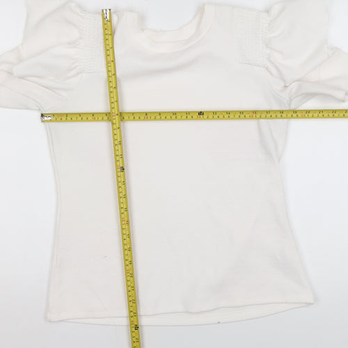 Savida Women's Ivory Puff Sleeve T-Shirt Size 12 Regular Fit