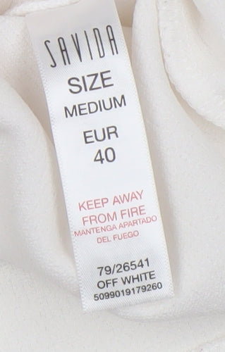 Savida Women's Ivory Puff Sleeve T-Shirt Size 12 Regular Fit