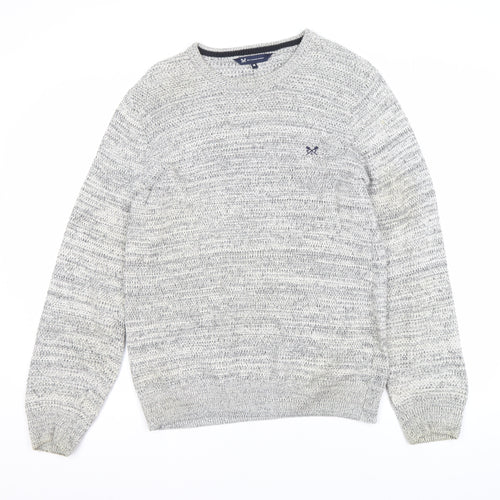Crew Clothing Company Men's Grey Cotton Knit Jumper M Regular Fit