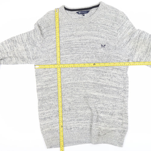Crew Clothing Company Men's Grey Cotton Knit Jumper M Regular Fit