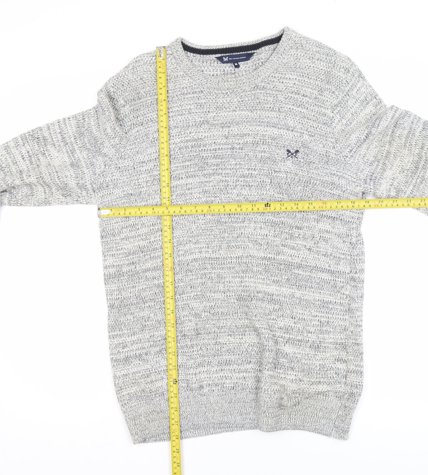 Crew Clothing Company Men's Grey Cotton Knit Jumper M Regular Fit