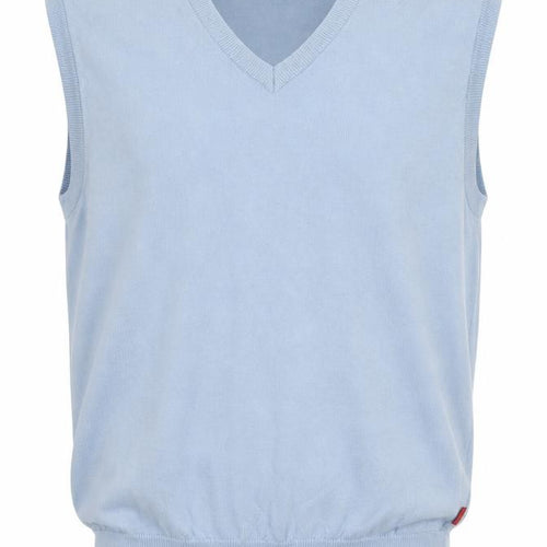 Falke Men’s Blue Wool Cotton V-Neck Waistcoat Size 50 Regular Fit