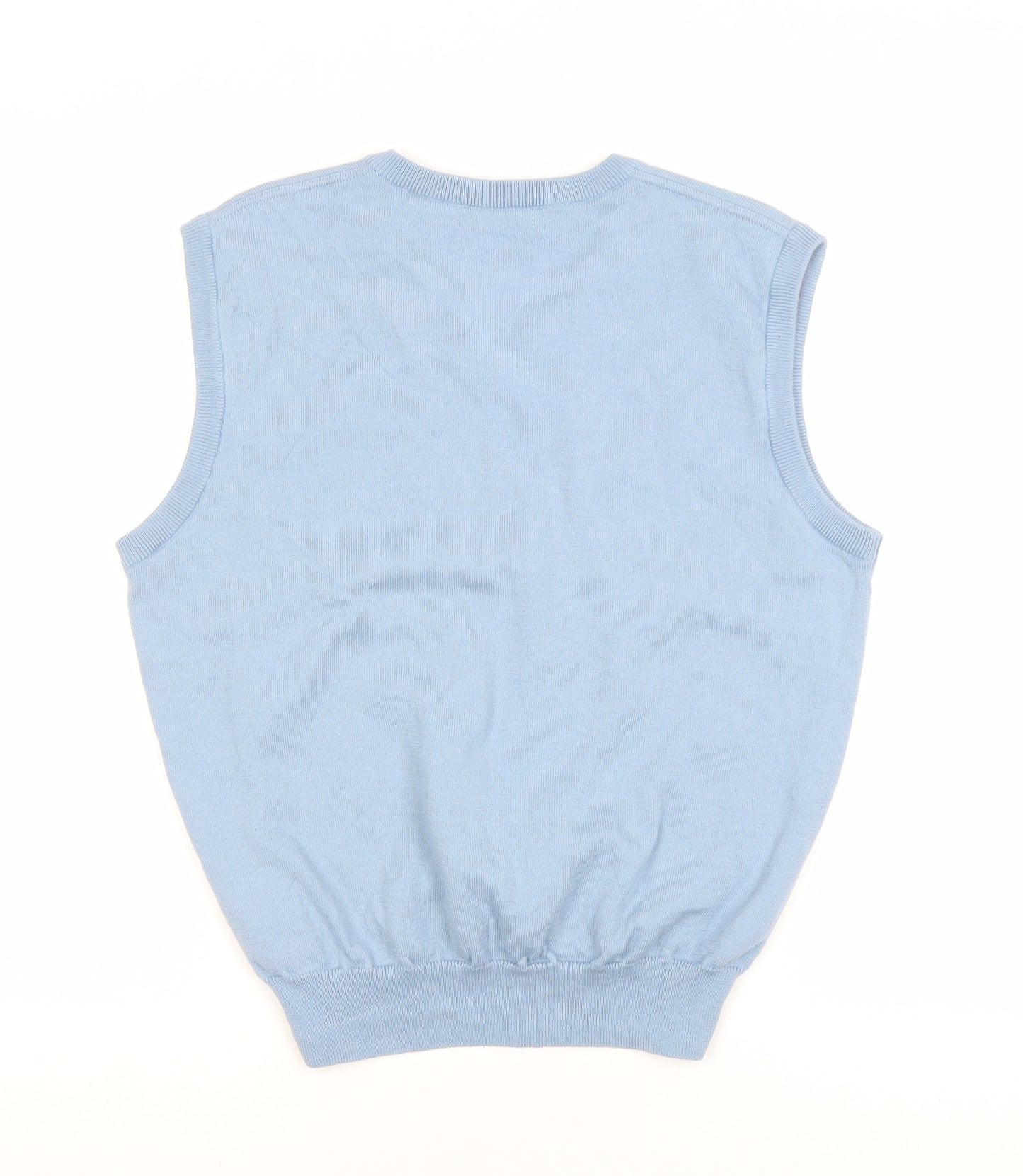Falke Men’s Blue Wool Cotton V-Neck Waistcoat Size 50 Regular Fit
