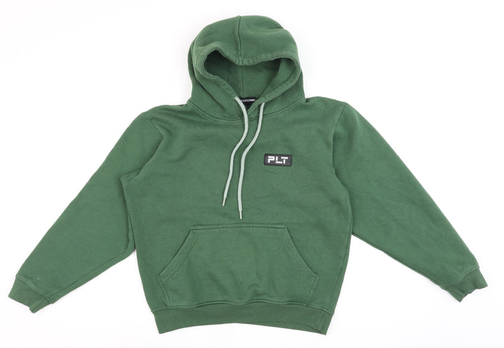 PrettyLittleThing Womens Green Pullover Hoodie XS Relaxed Fit