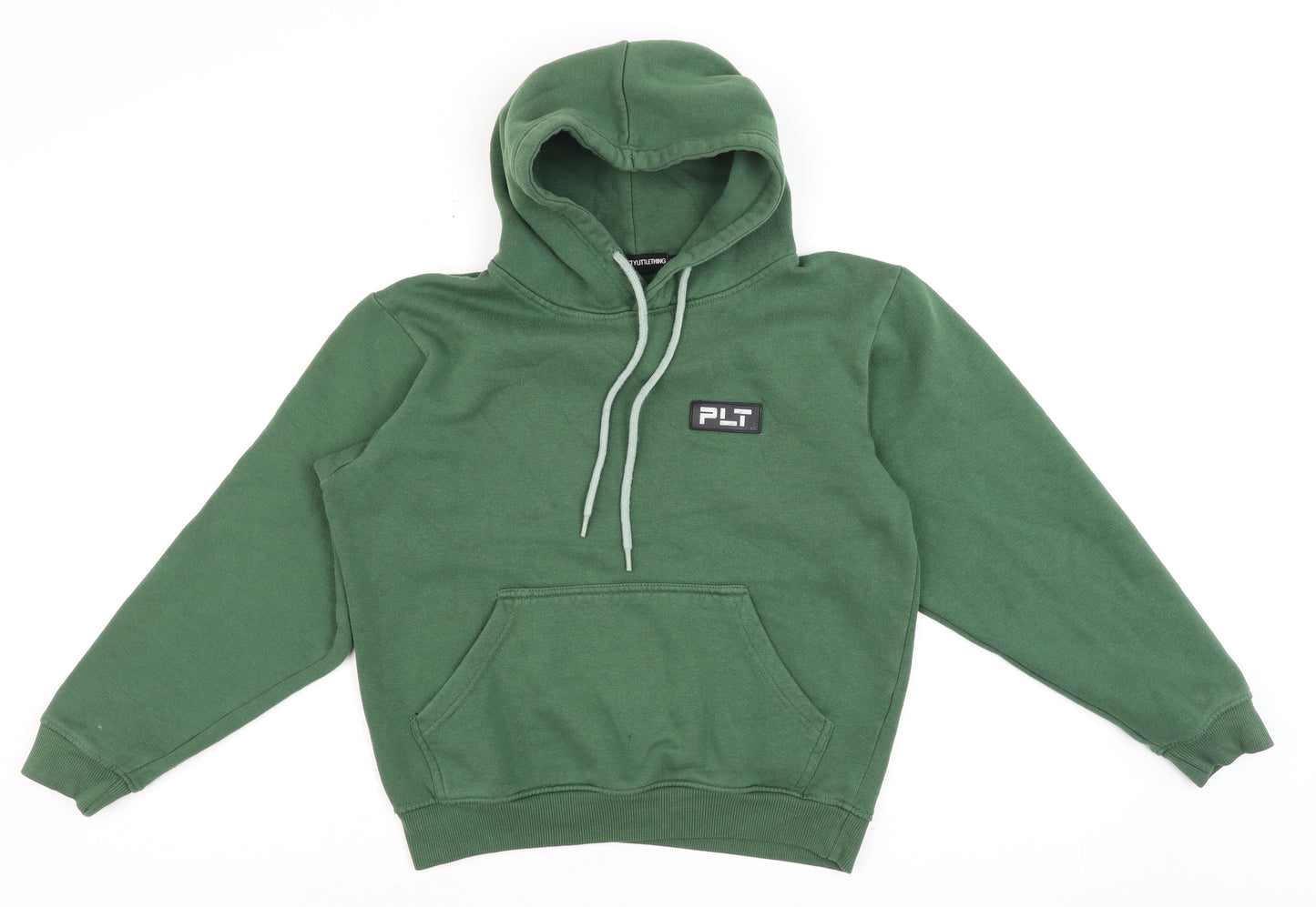 PrettyLittleThing Womens Green Pullover Hoodie XS Relaxed Fit