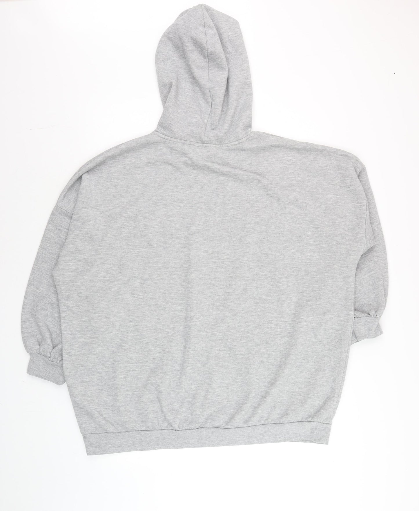 Noisy May Unisex Grey Hoodie with Yellow Print Size L