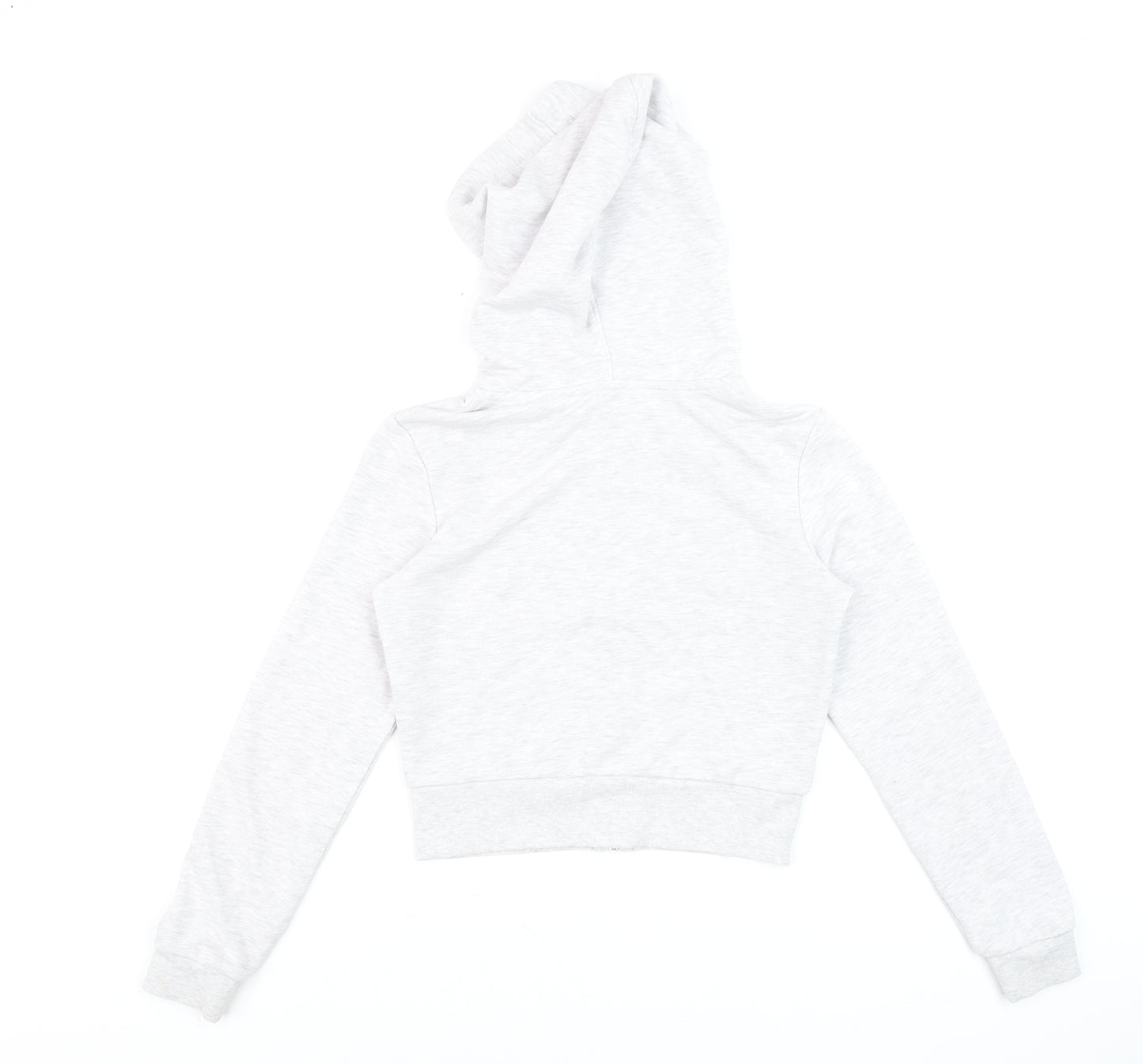 Cropp Women Grey XS Cropped Zip Up Hoodie Lightweight Cotton Blend