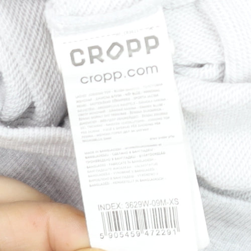 Cropp Women Grey XS Cropped Zip Up Hoodie Lightweight Cotton Blend