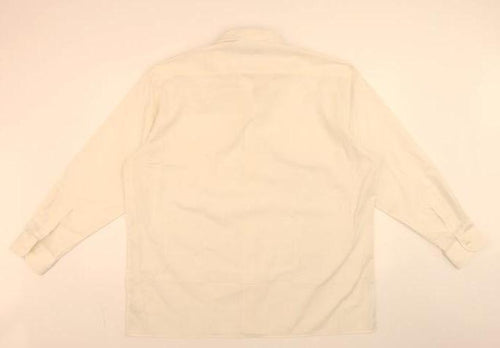 Peter England Men Ivory Long Sleeve Regular Fit Dress Shirt 17.5in 44cm