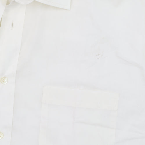 Peter England Men Ivory Long Sleeve Regular Fit Dress Shirt 17.5in 44cm