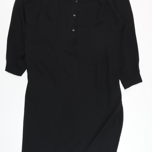 Dani Michaels Womens Black Shirt Dress Size 14 Long Sleeve Vintage Style