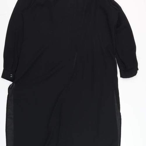 Dani Michaels Womens Black Shirt Dress Size 14 Long Sleeve Vintage Style