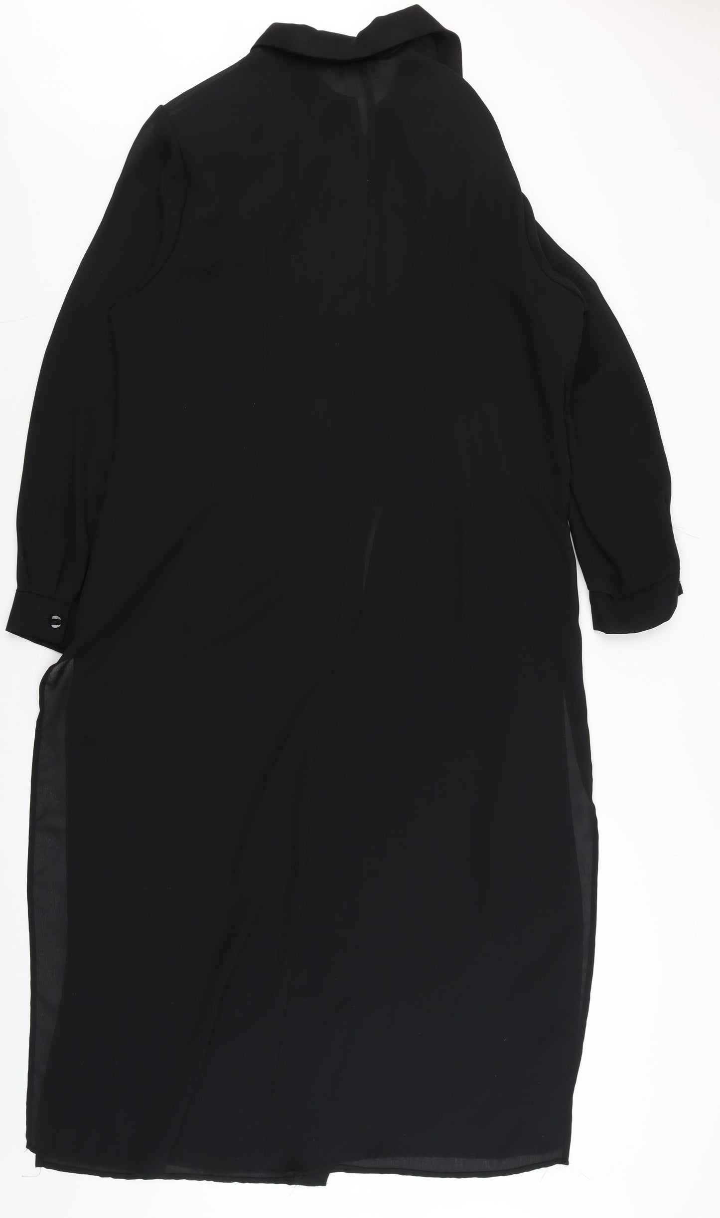 Dani Michaels Womens Black Shirt Dress Size 14 Long Sleeve Vintage Style