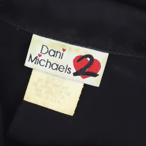 Dani Michaels Womens Black Shirt Dress Size 14 Long Sleeve Vintage Style