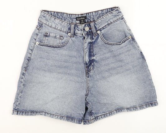 Boohoo Women’s Blue High Rise Mom Denim Shorts Size 6