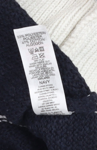 Dunnes Men’s Blue White Striped Crew Neck Knit Jumper Size M