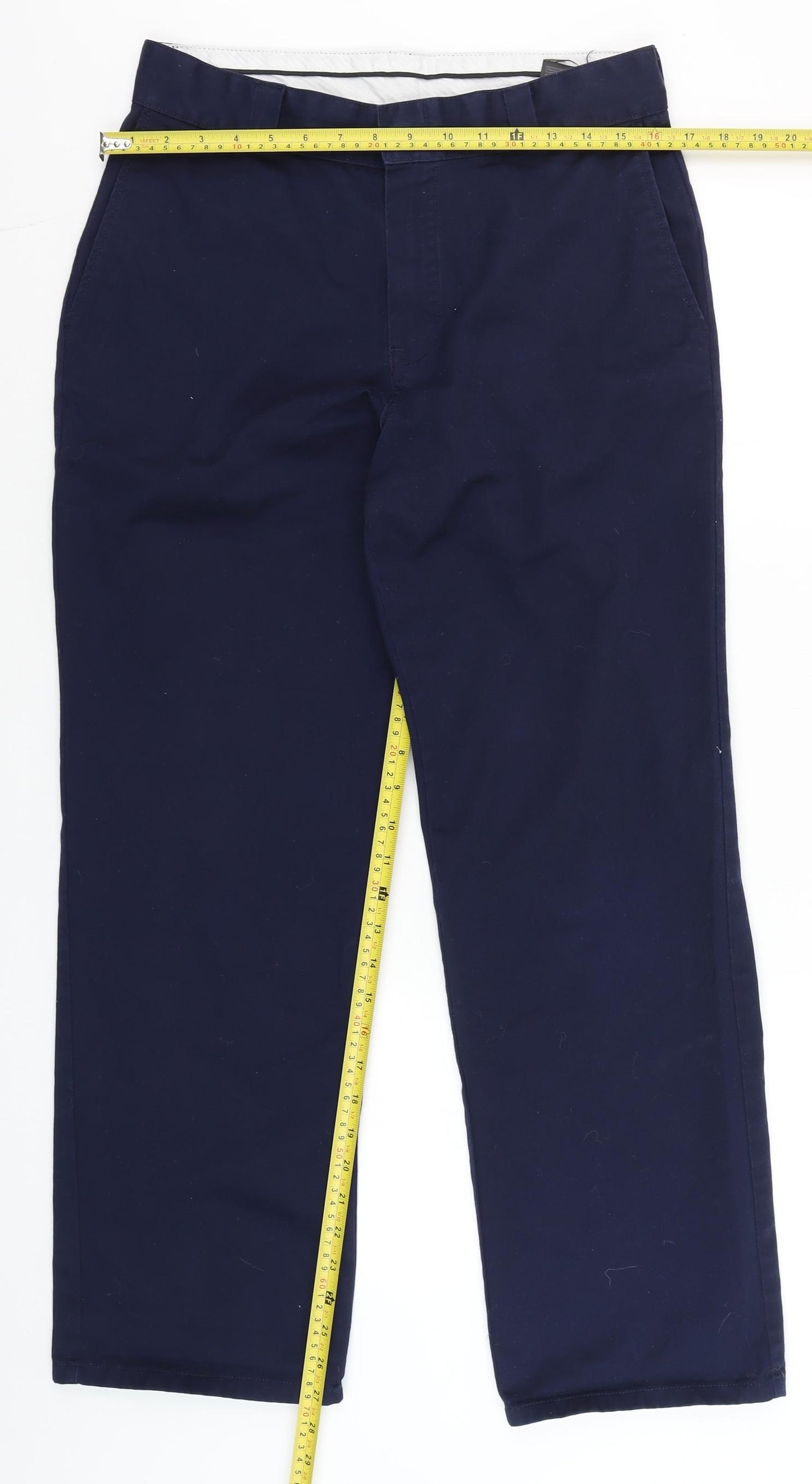 H&M DIVIDED Men's Navy Blue Chino Trousers Size 38 Regular Fit