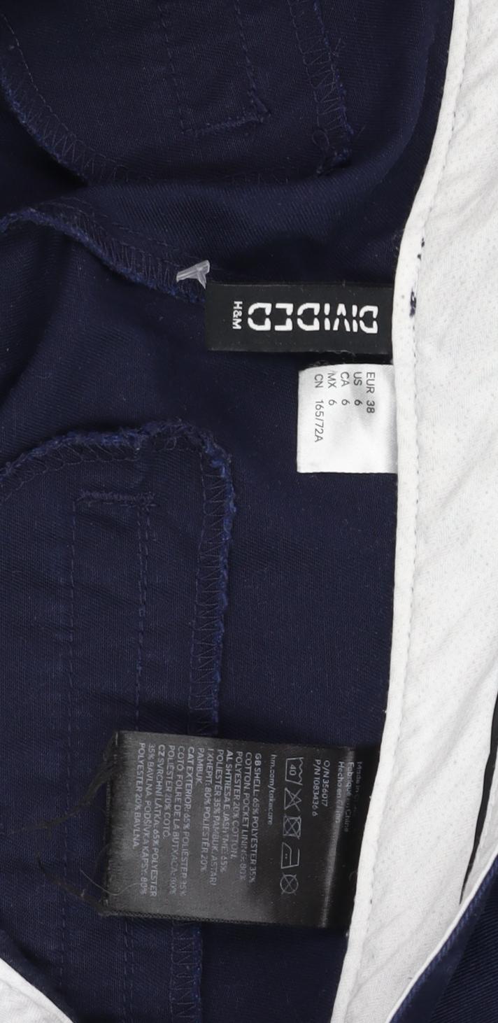 H&M DIVIDED Men's Navy Blue Chino Trousers Size 38 Regular Fit