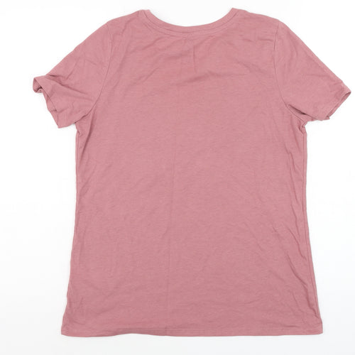 Skechers Girls Pink Cotton Blend Logo T-Shirt Size L Short Sleeve Casual