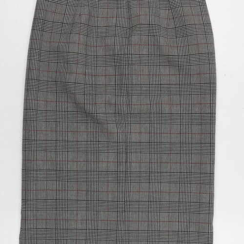 Zara Woman Grey Check Midi Pencil Skirt Women’s S Business Style