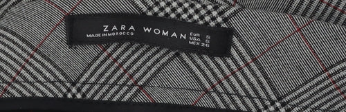 Zara Woman Grey Check Midi Pencil Skirt Women’s S Business Style