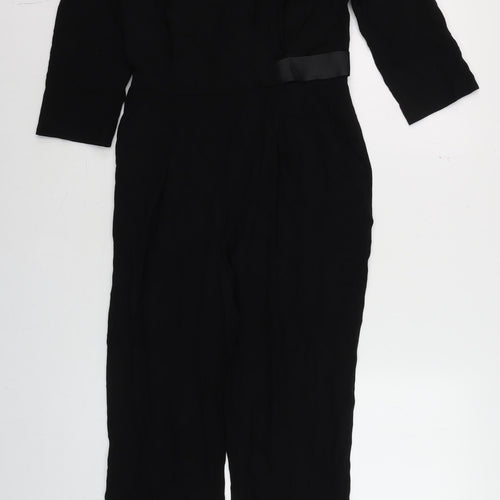 Miss Selfridge Women Black Size 10 Long Sleeve Jumpsuit