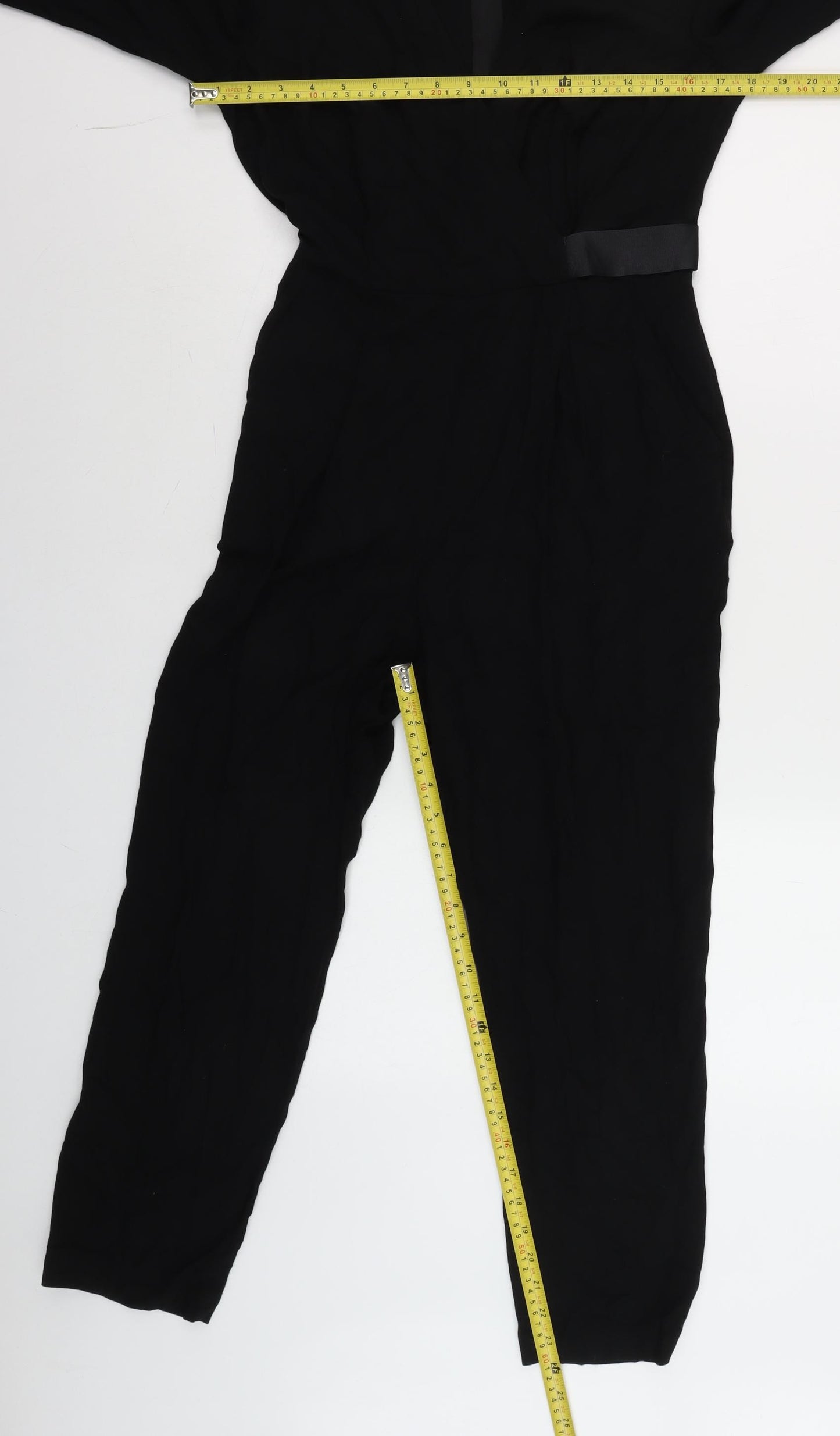 Miss Selfridge Women Black Size 10 Long Sleeve Jumpsuit