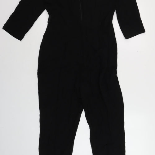 Miss Selfridge Women Black Size 10 Long Sleeve Jumpsuit