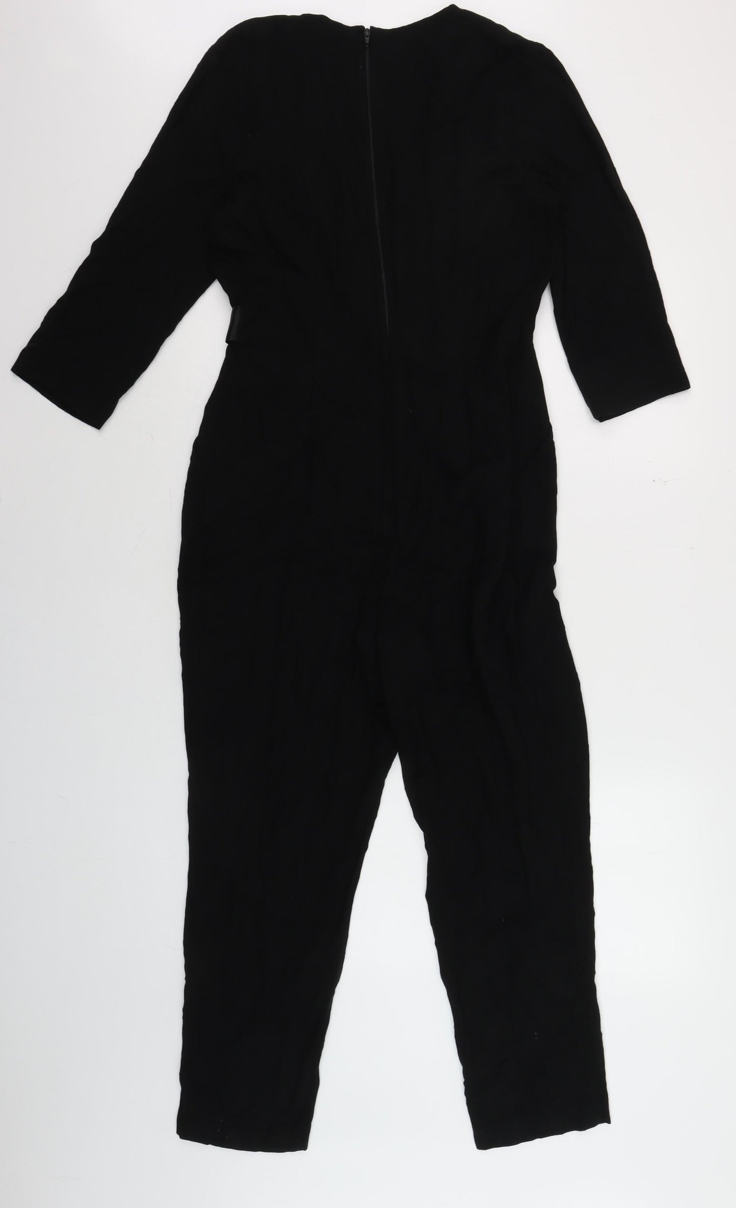 Miss Selfridge Women Black Size 10 Long Sleeve Jumpsuit