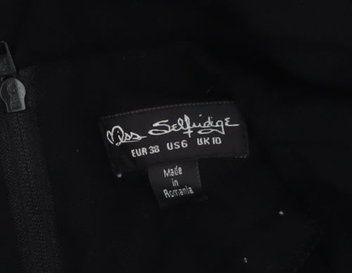 Miss Selfridge Women Black Size 10 Long Sleeve Jumpsuit