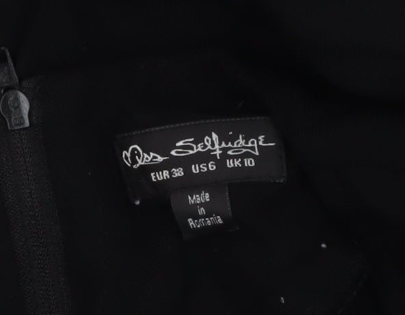 Miss Selfridge Women Black Size 10 Long Sleeve Jumpsuit