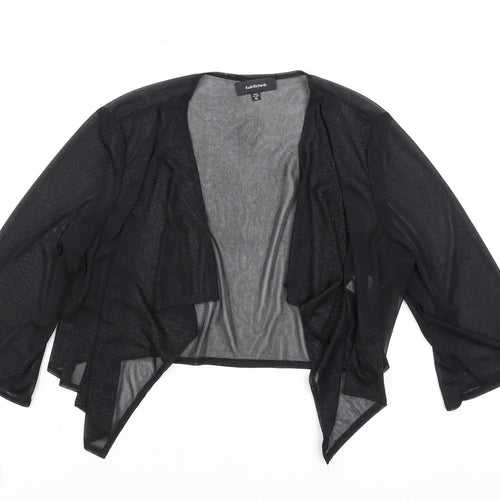 R&M Richards Women's Black Sheer Kimono Cardigan XL Elegant Lightweight Layer